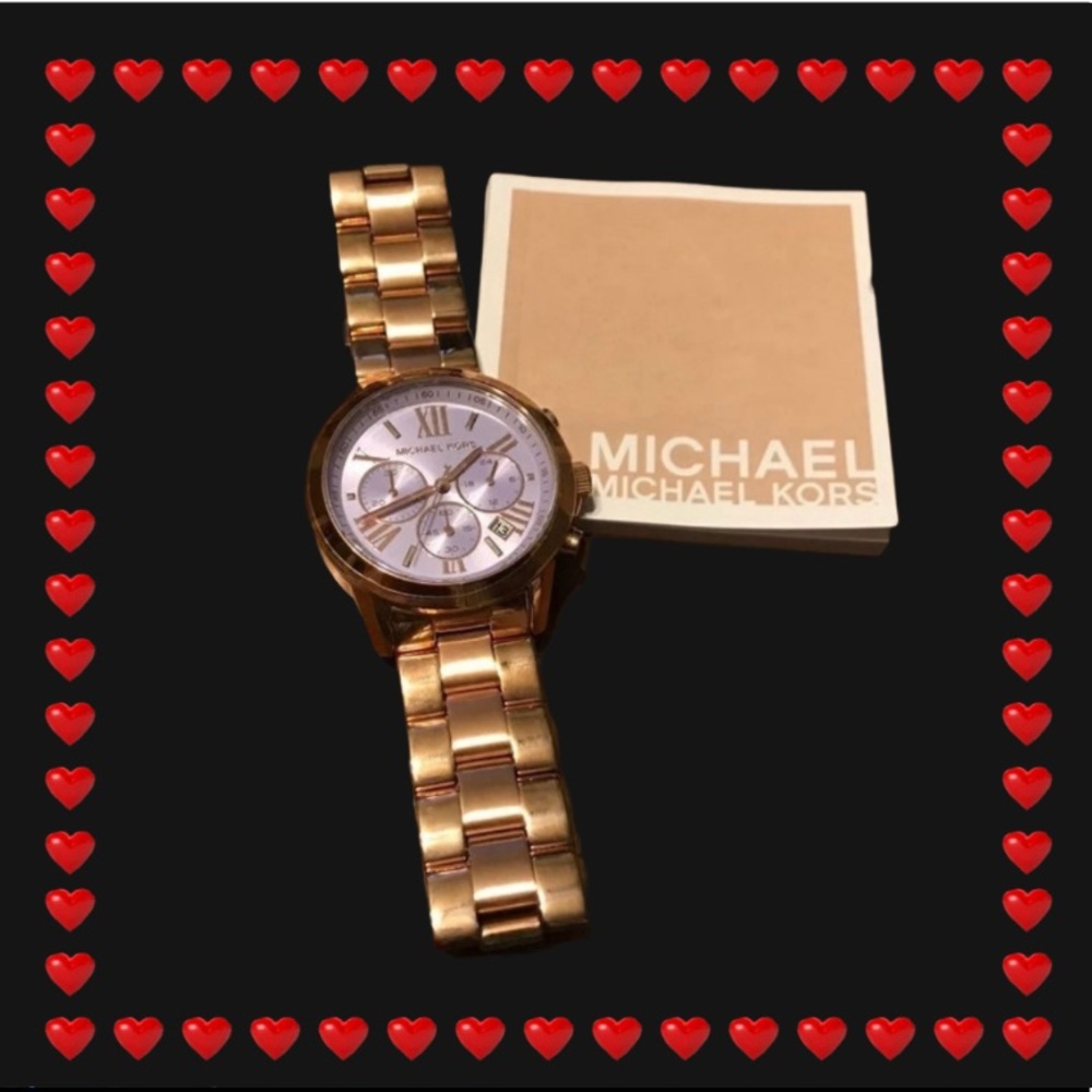 Michaels Kors Rose Gold Purple Faced Watch NWT